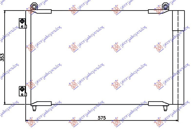 HLADNJAK KLIME 1.6 HDi DIZEL DV6TED4 (530x350x16)