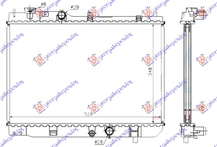 HLADNJAK MOTORA 2.0 TD DIZEL (MAN) (350x530x26)