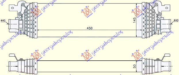 HLADNJAK INTERCOOLER 1.4-1.6TDCi (45x145x50)