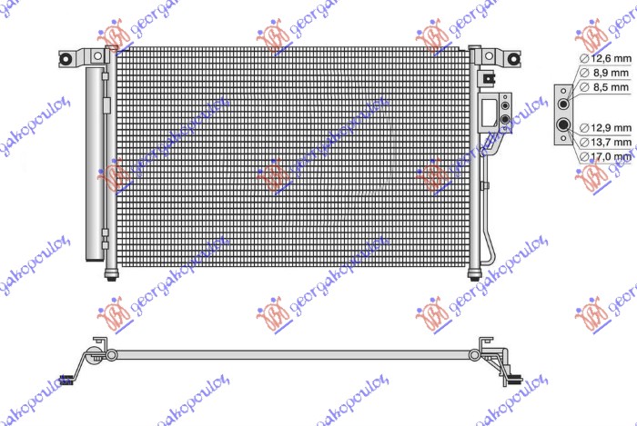 HLADNJAK KLIME 2.7i BENZIN / 2.2 CRDi DIZEL (AUTOMATSKI) (716x424x16)