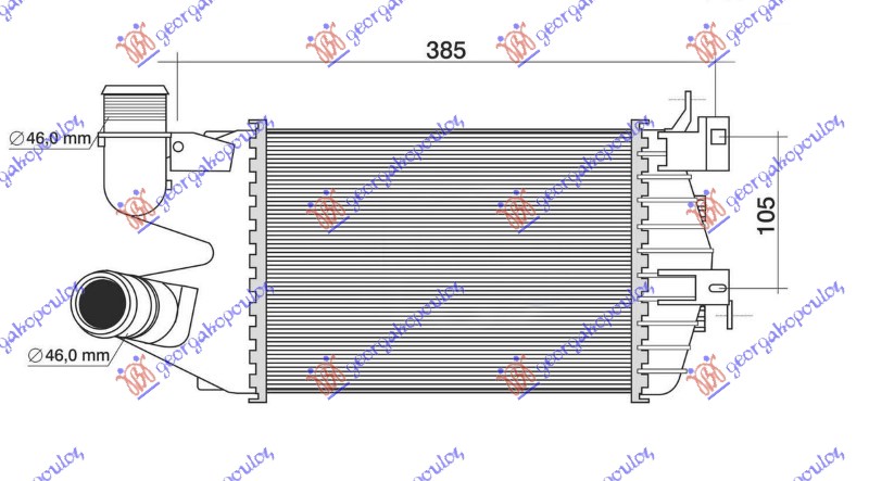 HLADNJAK INTERCOOLER 1.7 CDTi DIZ 08- 26x18