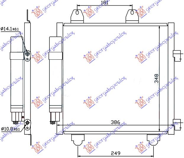 HLADNJAK KLIME 1.0 BENZIN - 1.4 DIZEL HDi (350x330x16)