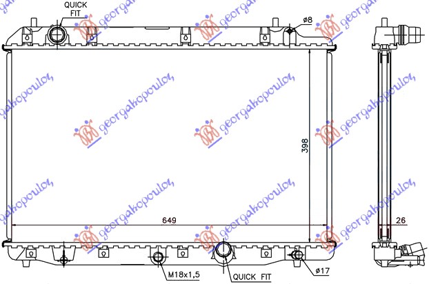 HLADNJAK MOTORA 2.2 CTDi (39.5x65x26) MANUAL