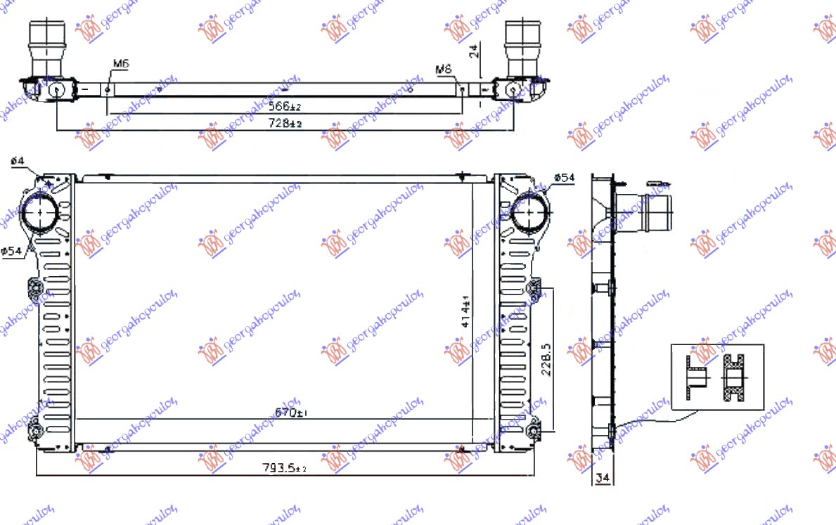 HLADNJAK INTERCOOLER 2.2 D4D (670x414x24)