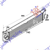 HLADNJAK INTERCOOLER 2.2-2.3-3.0 HDI-JTD(740x127x6