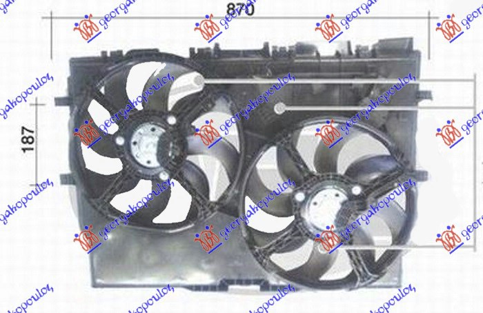 VENTILATOR 2.3-3.0 JTD -AC 368mm (2+2P)