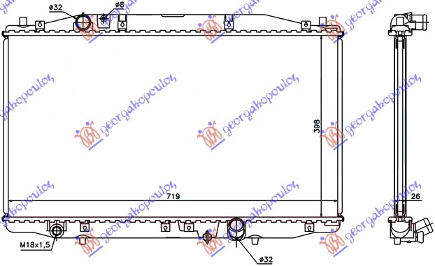 HLADNJAK MOTORA 2.2 CTDi (39.5x71.5x26)