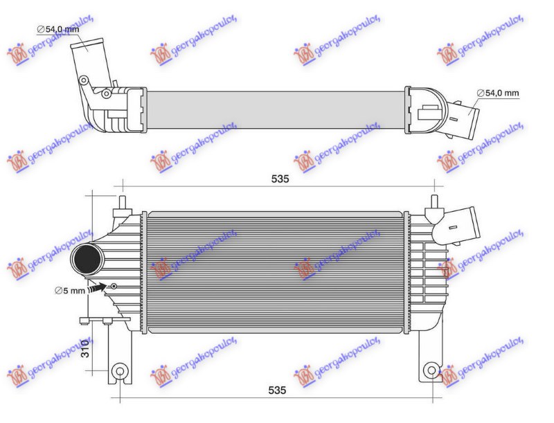 HLADNJAK MOTORA 2.5/3.0 DCI DIZEL (455x202)