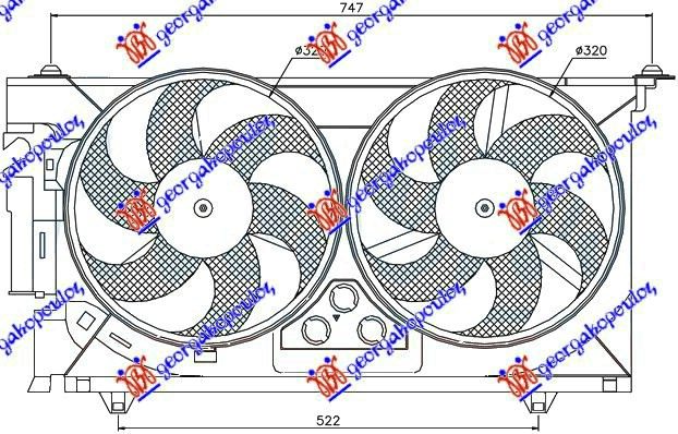 VENTILATOR KLIME (MOTOR+ELISA) BENZIN/DIZEL (340mm)