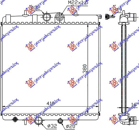 HLADNJAK MOTORA 1.4cc (-AC) (38x40)