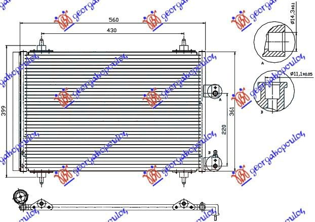 HLADNJAK KLIME 2.0i 16V - 2.0 HDi (51x36x16)