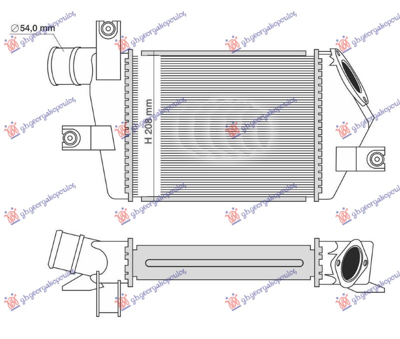 HLADNJAK INTERCOOLER 2.5TD(275x204x50)