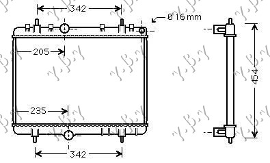 HLADNJAK MOTORA BENZIN/DIZEL (38x55x1.8) SA NOSACEM VENTILATORA