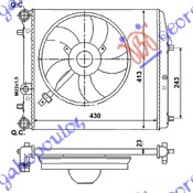 HLADNJAK MOTORA -A/C (43x41) SA VENTILATOROM