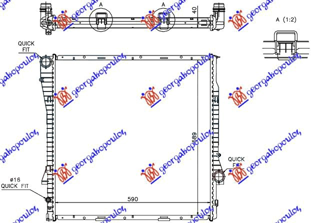 HLADNJAK MOTORA 4.4-4.6-4.8 BENZIN/DIZEL (AUTO) (59x60x4.0)