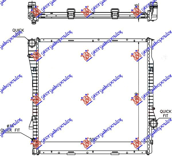 HLADNJAK MOTORA 3.0 BENZIN/DIZEL (AUTO) (59x60x2.4)