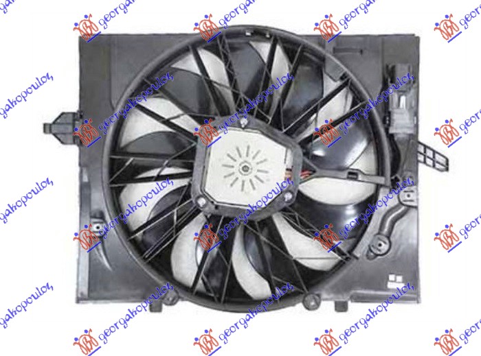 VENTILATOR KOMPLET (2.0/2.2/2.5/3.0/4.4 BENZIN) (495mm) (3 PIN)