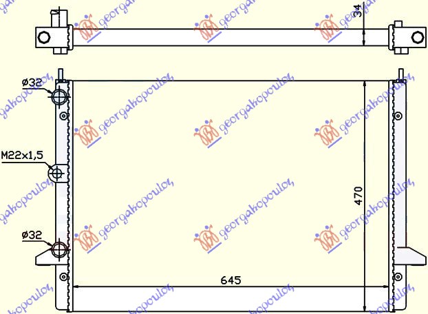 HLADNJAK MOTORA 2.3 i-16V-2.8 i/VR6 (64.5x47)-0