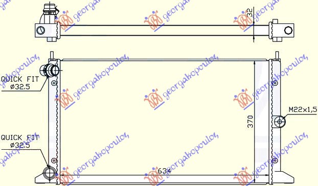 HLADNJAK MOTORA 1.8-2.0 i-1.9TDi (63.5x36.6) 00