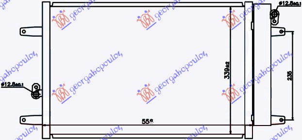 HLADNJAK KLIME BENZIN/DIZEL (52.5x36.2x16) 00-