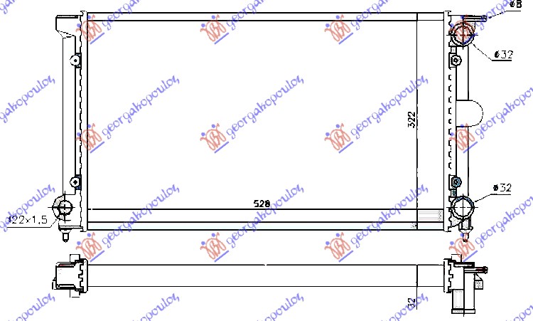 HLADNJAK MOTORA BEN-DIZ +A/C(52.5x32x3.4) VAL