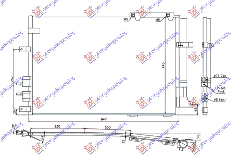 HLADNJAK KLIME 3.2 JTS BENZIN / 2.4 JTDM DIZEL (615x416x12)