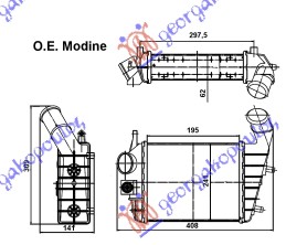 HLADNJAK INTERCOOLER 1.9-2.4 JTD(240x195x62)