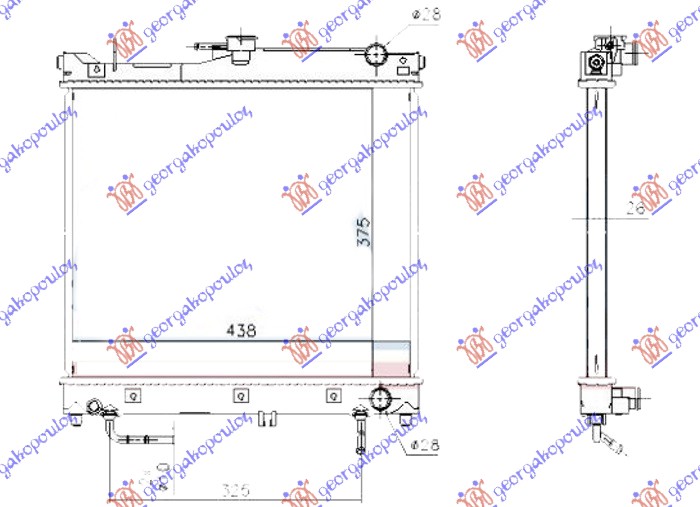 HLADNJAK MOTORA 1.3 BENZIN (AUTO) (375x450x26)