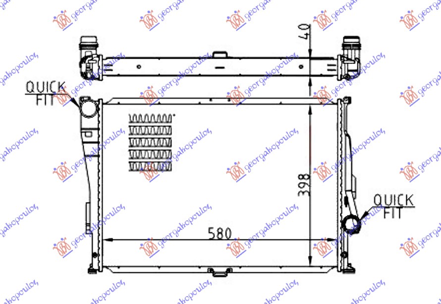 HLADNJAK MOTORA 3.2 i24V (M3) (58x40.2x43)