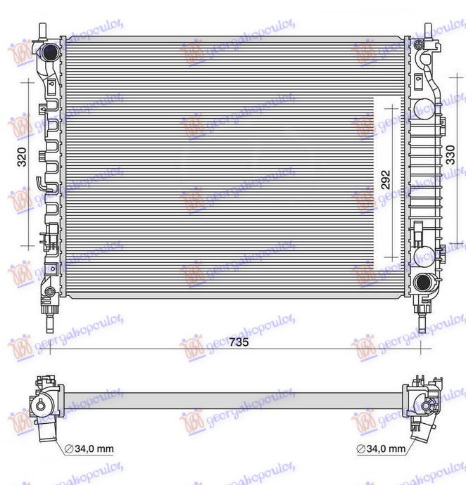 HLADNJAK 2.2 TDCi MAN. DIZ (670x500x34)