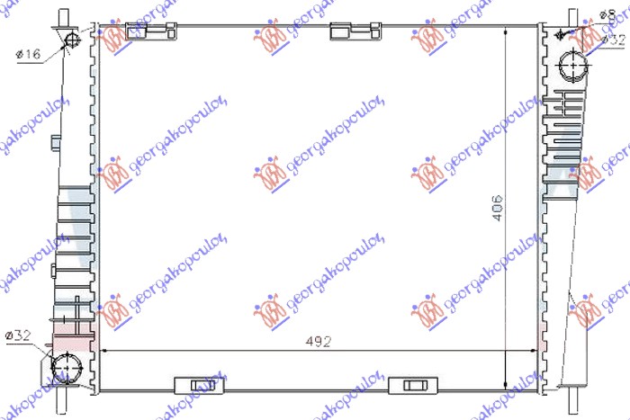 HLADNJAK MOTORA 1.5 DIZEL (+AC) (49.4x41.5x2.3) (ENGLESKA) (KOYO)