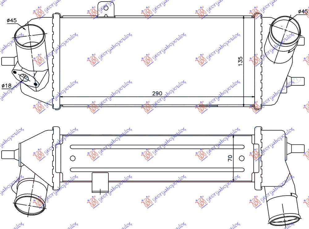 HLADNJAK INTERCOOLER 1.4-1.6 CRDi (300x135x70)