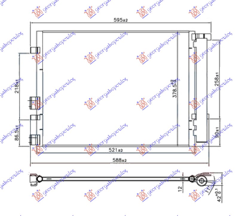 HLADNJAK KLIME 1.1-1.6 CRDi DSL (500x360x12)