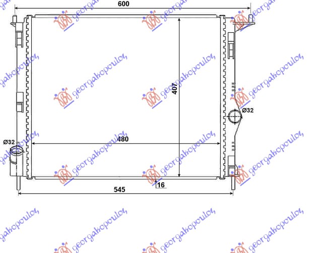 HLADNJAK MOTORA BENZIN -A/C (47.7x40.6)