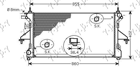 HLADNJAK MOTORA 2.2/2.3/3.0 JTD DIZEL (MAN) (+/-AC) (780x380x34) (MEHANICKI SPOJ)