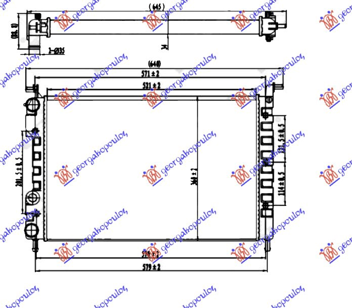 HLADNJAK MOTORA 1.6 BENZIN (52x34.9x34) -00