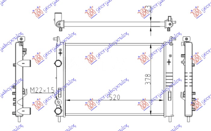 HLADNJAK MOTORA 1.9 D-JTD (520x378x23)00-