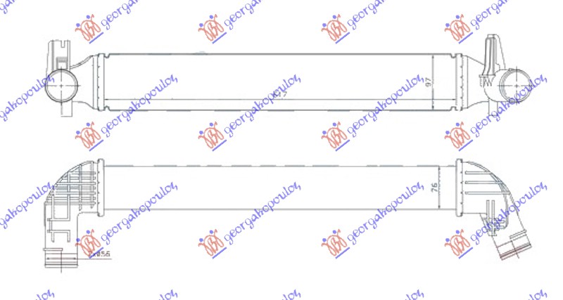 HLADNJAK INTERKULERA 1.4 Tsi BENZIN - 2.0 Tdi DIZEL (620x100x76)