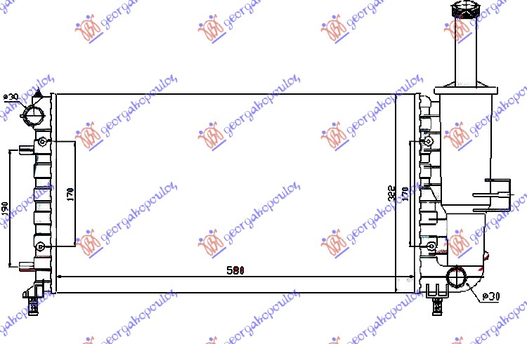 HLADNJAK MOTORA 1.2 8-16V +/-AC (58x31.7x18)