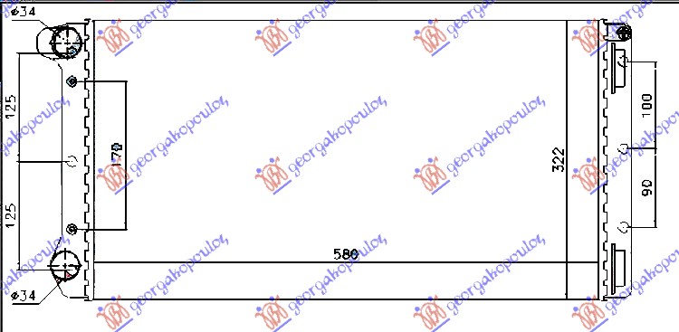 HLADNJAK MOTORA 1.9 JTD (58x30.8x38) TIP MARELLI