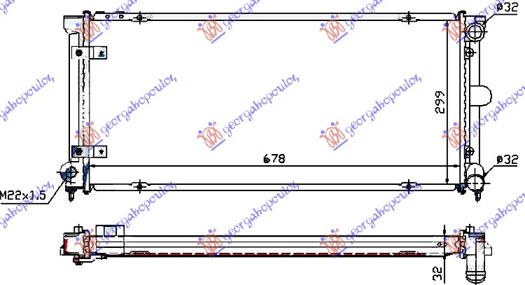 HLADNJAK MOTORA BENZIN-DIZEL +/-A/C (675x320x34) VALE