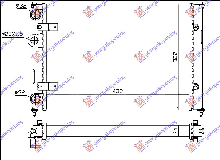 HLADNJAK 1.0-1.3-1.4BZ-1.7-1.9SDi -AC (43x32)