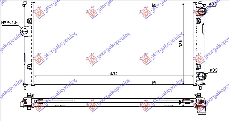 HLADNJAK MOTORA 1.6 8V-1.8 16V-2.0 (63x32)