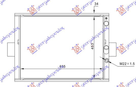 HLADNJAK MOTORA 2.5D-TDi -A/C (63.8x45x36)T.VALE