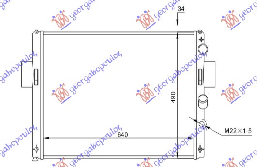 HLADNJAK MOTORA 2.5D 2.8TDi (+AC) (64.2x48.8x34) (VALEO TIP)