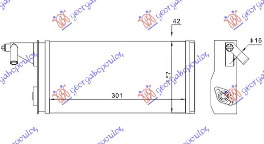 GREJAC KABINE (M) (+/-AC) (301x157) 89- (TIP MARELLI) (BEZ PREKIDACA)