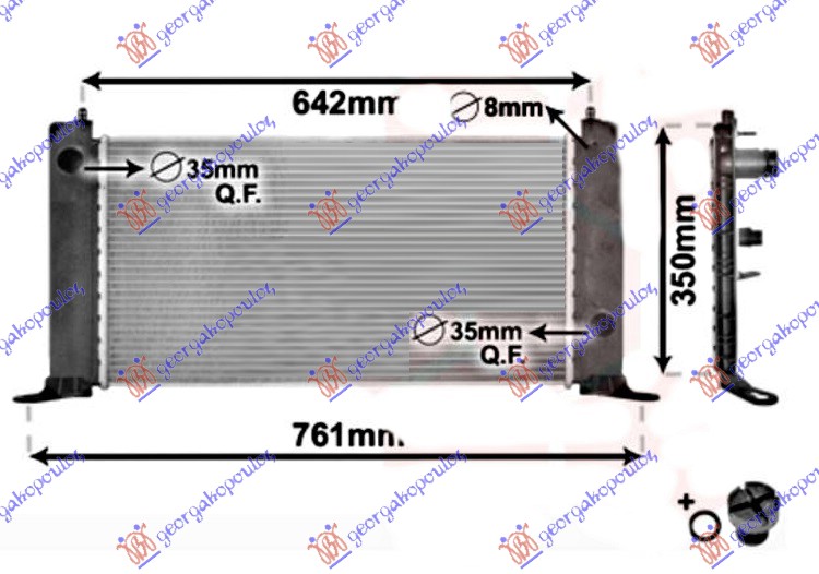 HLADNJAK MOTORA 1.2i 16V (+/-AC) (58x31)