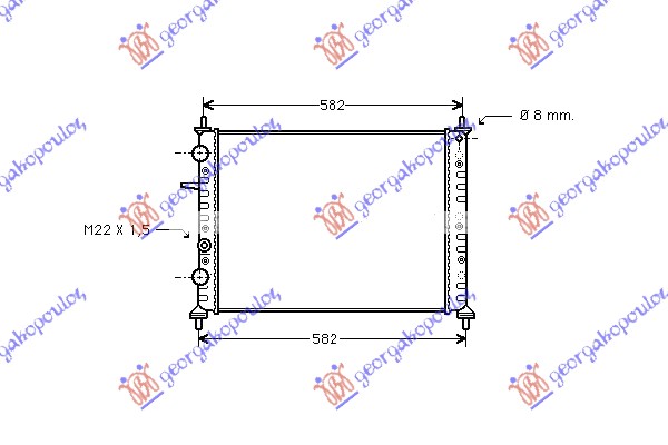 HLADNJAK MOTORA ZA SVE MODELE BENZIN (51x41.5x2.4) CEV 8mm BEZ POSUDE