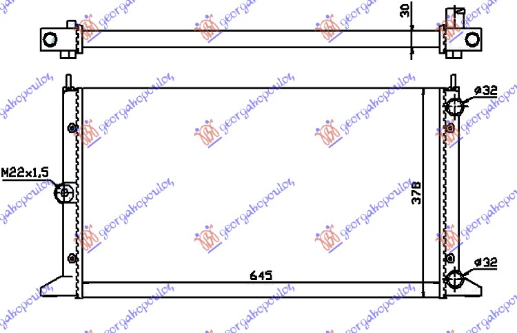 HLADNJAK MOTORA 2.0i 8V 1.9TD(64.5x37.8) -00