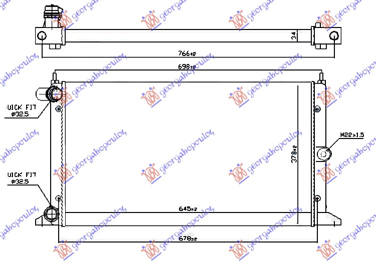 HLADNJAK MOTORA 1.8/2.0i/1.9TDi (63.5x36.6) 00-